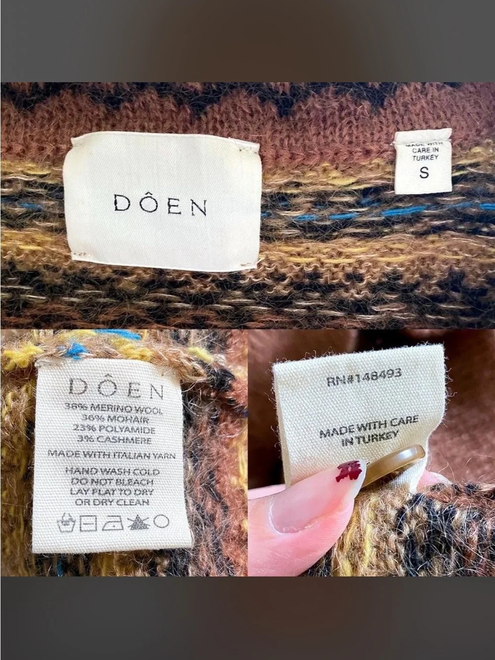 New! Dôen Natia Cardigan Galway Fair
Isle Size Small - Picture 8 of 8